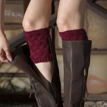 Örme El Yapımı Çizme Manşet kadın bot kılıfı Kısa Kalınlaşmış Dokuma Çiçek Yün bacak ısıtıcıları Kış Tığ Çorap bot paçaları