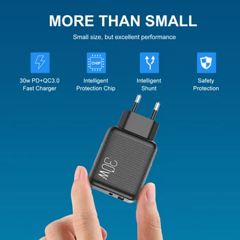 Hızlı Şarj PD 30W 3.0 QC Telefon Şarj Cihazı QC3.0 PD3. 0 USB Tip C Hızlı Şarj iPhone 13 12 Pro Max Xiaomi Mi 11 Samsung S22