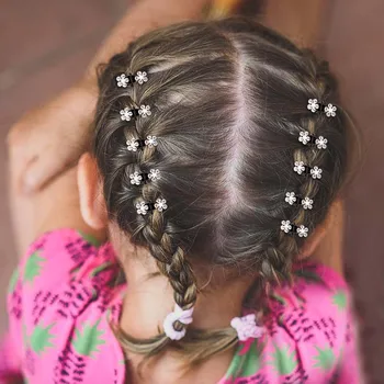Ncmama 12 adet/takım Mini Rhinestone Kaymaz Sapları Saç Klipleri Kadınlar Kızlar için Glitter Diş Metal Kelepçeler Çiçek saç aksesuarları