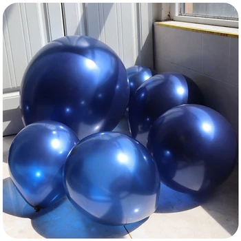 10 Adet / grup İnci Parlaklık Balonlar Doğum Günü Partisi Süslemeleri Düğün Dekorasyon Balonlar Koyu Mavi Lateks Noel Balon Bebek