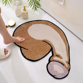 Paspas Süper Yumuşak Aşınmaya Dayanıklı Polyester Dekoratif Penis Modelleme banyo paspası Kapı Halı Banyo Malzemeleri