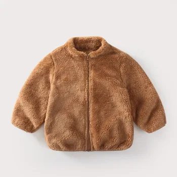 Çocuklar İçin Sonbahar Kış Kadife fermuarlı ceket Peluş sıcak tutan kaban Çocuk Kız Erkek Bebek Giyim Dış Giyim