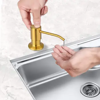 Sabunluk Mutfak Lavabo, yüksek kaliteli paslanmaz çelik Pompa Kafası 200ML Dişli Boru Granit Kalın Güverte