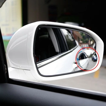 2 Adet Araba Ayna HD Dışbükey Ayna Kör Nokta Otomatik dikiz aynası 360 Derece Geniş Açı Araç Park Çerçevesiz Aynalar