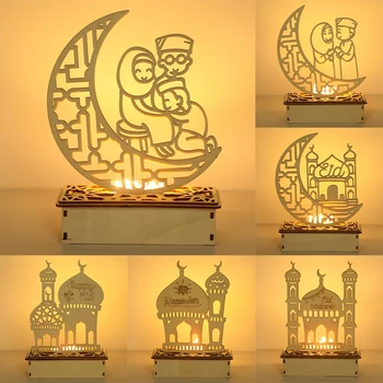 Ramazan DIY Ahşap Süsler EİD Mubarak Dekorasyon Ev Ramazan Dekorasyon 2023 İslam Müslüman Parti Dekor EİD Hediyeler AL Adha
