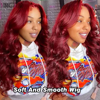 Sıcak Kırmızı Bordo Dantel ön peruk 13X4 Hd sırma ön peruk Renkli Vücut Dalga Dantel Ön insan Saç Peruk Kadınlar İçin Brezilyalı Saç