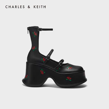 CHARLES＆KEİTH Kış için Yeni Varış 2022CK1 - 80580130 Kalın tabanlı İngilizce Mary Jane kadın ayakkabısı
