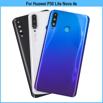 Yeni Huawei P30 Lite Nova 4e Pil arka kapak Arka Kapı 3D Cam Panel P30Lite Konut Case Yapıştırıcı Kamera Lens Değiştirin
