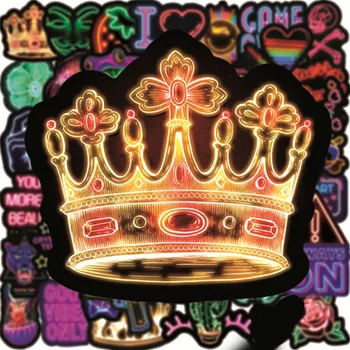 10/50 Adet Serin Karikatür Neon ışıkları Çıkartmalar Komik VSCO Kızlar Su Geçirmez Kaykay Dizüstü Bagaj Gitar Graffiti Sticker Çocuk Oyuncak