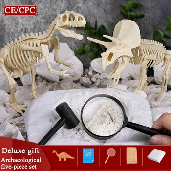Dinozor fosili arkeolojik kazı oyuncak manuel dıy çalışma iskelet modeli çocuk kazmak hazine 5 çocuk 3D bulmaca