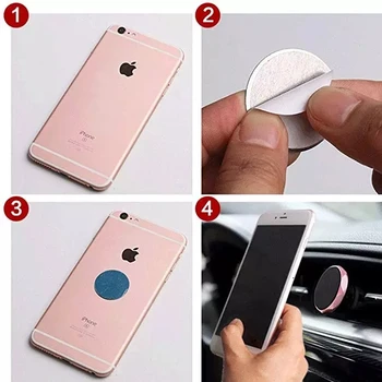 10/5/1 ADET Manyetik Metal Plaka Araç Telefonu Tutucu Demir Sac Disk Sticker Telefon Mıknatıs Standı iPhone 12 11X7 8 Xiaomi