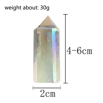 4-6cm Doğal Temizle Kristal Kuvars Galvanik Gökkuşağı Değnek Noktası şifa Taşları El Sanatları Yapımı Süsler Ev Dekorasyon