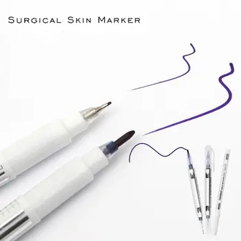 1 ADET Su Geçirmez Beyaz Cerrahi Kaş Dövme Cilt Aracı ölçüm cetveli Microblading dövme kalemi Kalem