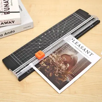 Taşınabilir Kağıt Kesici Plastik Taban Ofis Ev Kırtasiye Bıçak A5 / A4 / A3 Kağıt Kartı Kesme Bıçağı Sanat Giyotin El Sanatları Araçları