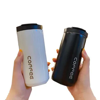 Yeni 350/500ml Seyahat Kahve Kupa Çift Paslanmaz çelik Kahve Termos Kupa Taşınabilir Araba Vakum Şişeleri termos kupa Su Şişeleme