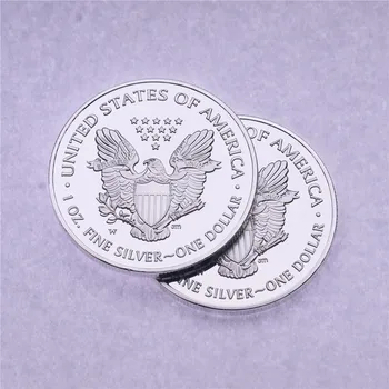 2018 1 OZ Amerikan Kartal özgürlük heykeli Gümüş Sikke Silvering Pirinç Çekirdek Değil Manyetik Koleksiyonu El Sanatları