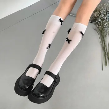 Japon Yay Kalp Kadife Orta Tüp Yığılmış Çorap Lolita Kız Güzel JK İnce İpek Çorap Öğrenci Çorap