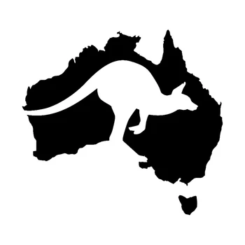 Avustralya haritası Şekilli Kanguru Araba Sticker Vinil Dur Scratch Grafik Çıkartması Yaratıcı Cam Tampon Dizüstü