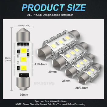 2x Festoon LED ışıkları 28 31 36 39 41 44mm C5W ampul SMD 3030 Canbus Hiçbir hata ücretsiz Oto Araba İç Harita Numarası Lambası Okuma Dome