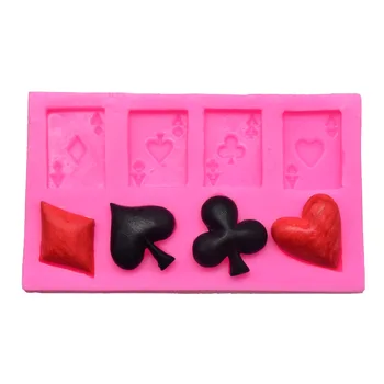 Yaratıcı oyun kartı Modelleme silikon kalıp Bisküvi Fudge Çikolata silikon kalıp DIY Kek Dekorasyon Aksesuarları Pişirme Araçları