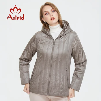 Astrid kadın kış aşağı ceketler artı boyutu Kısa Ince Pamuklu kadın Parkas Kapşonlu moda Fermuar Kapitone ceket kadın AM-7546
