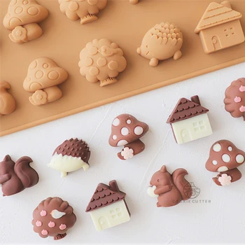 Silikon kalıp Çörek Meyve Sincap Çikolata Şekerleme Kek Kalıbı Ev Bakeware Aksesuarları Pişirme Pasta Dekorasyon Araçları