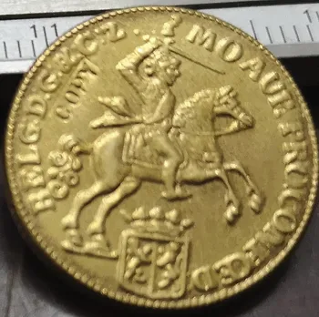 1762 Hollanda Cumhuriyeti (Gelderland) 7 Gulden Altın Kopya Nadir Sikke