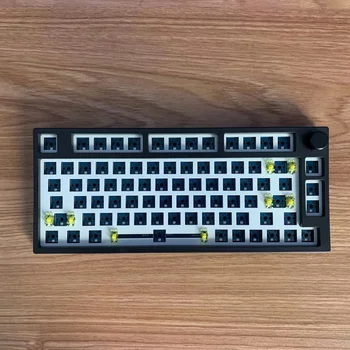 MATHEW TEKNOLOJİ MK80 conta mekanik klavye kiti ile Metal topuzu, çalışırken değiştirilebilir üç modlu kablosuz, dinamik RGB ışık Barebone