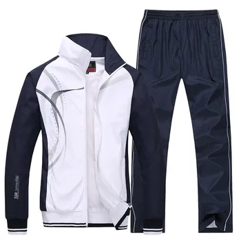 Erkekler Spor Yeni Bahar Sonbahar Eşofman 2 Parça Setleri spor elbise Ceket + Pantolon Eşofman Erkek Moda Baskı Giyim Boyutu L-5XL