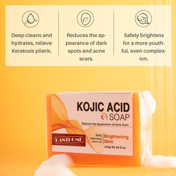 Kojik Asit Sabun Zerdeçal Yüz Akne temizleme kremi Anti-Aging Cilt Nemlendirici Siyah Cilt Aydınlatıcı Sabun El Yapımı Sabun