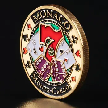 Casino Monaco Iyi Şanslar Cips hatıra parası Altın Kaplama Hatıra Sanat Koleksiyonu