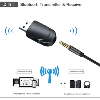 KEBIDU BT200 Bluetooth 5.0 Alıcı Akıllı NFC A2DP RCA AUX 3.5 MM Jack Müzik Stereo Kablosuz Adaptörü İçin Araba Ev Hoparlör
