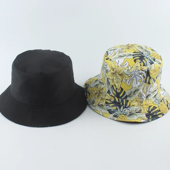 Unisex Kova Şapka Harajuku Çiçek Baskı Balıkçı Şapka Yaz Pamuk güneş şapkaları Kadınlar İçin Hip Hop balıkçılık şapkası
