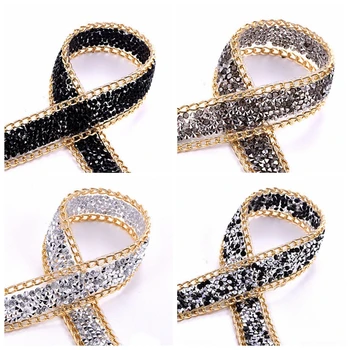 Prajna 8 Renk 1 Yard 2 cm suni elmas zincir Sıcak Düzeltme Motif Rhinestones Kristal düğün elbisesi Ayakkabı Rhinestones Aplike DIY