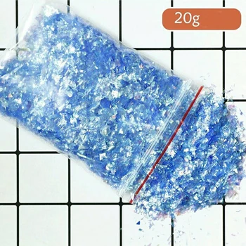 Yanardöner Mylar Gevreği 20 gram nail art Unicorn Ezilmiş mylar denizkızları glitter gevreği Kırık, 3D Süslemeleri Manikür Dekorasyon