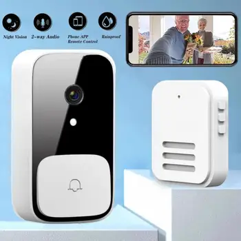 Akıllı Kapı Zili Kamera Video Wifi Şarj Edilebilir Kablosuz Su Geçirmez Güvenlik Akıllı Ev Kapı Görsel Akıllı Güvenlik Alarmı