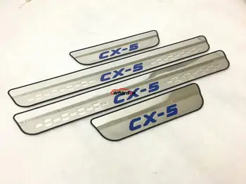 Araba Aksesuarları Mazda CX-5 Stil 2017-2022 CX5 CX 5 Kapı Eşik Pedalı Koruma ayak sürtme plaka koruması Koruyucu Düzeltir Oto Sticker