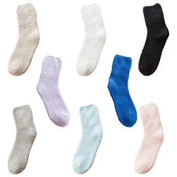 Şeker Renk Çorap sıcak tutan çoraplar Peluş Çorap Kadın Mercan Polar Çorap Kat Çorap kadın Çorap Kadın Sox Kız Çorap Renk Çorap