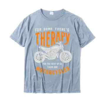 Bazıları için Theres Terapi Komik Biker Motosiklet vintage tişört T Shirt Moda Doğum Günü Pamuk erkek Üstleri T Shirt Parti