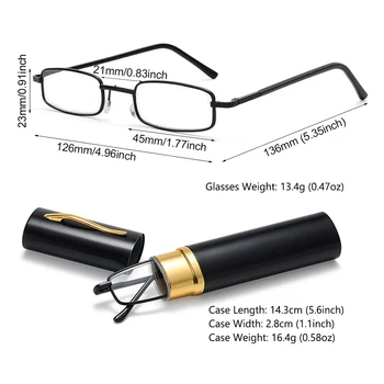 Unisex okuma gözlüğü Erkekler Kadınlar Bilgisayar Gözlükleri Anti mavi ışık Presbiyopi Gözlük Durumda Metal Taşınabilir Diyoptri Gözlük