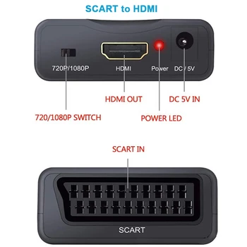 1080P SCART HDMI / HDMI SCART MHL Dönüştürücü Video Ses AV Dijital Sinyal Adaptörü Alıcısı HDTV Gökyüzü Kutusu STB TV DVD PS3