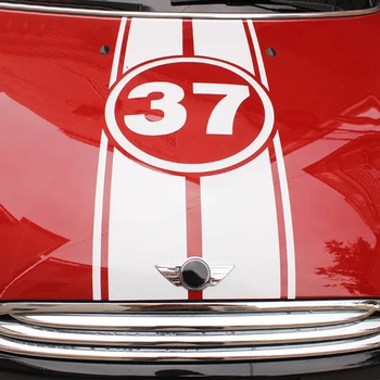 Hood + Gövde Motor + Arka 37 Yıldönümü Çıkartmalar Ve Çıkartmaları Araba Styling İçin Mını Cooper F55 2016 F56-2016 Aksesuarları