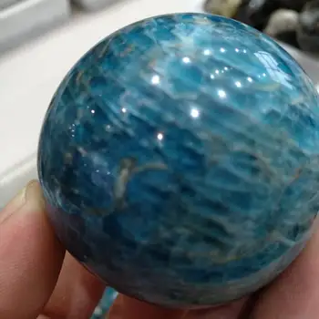 MAVİ APATİT Kristal Küre Topu w/ Standı-Madagaskar-60mm