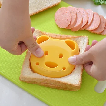 Yeni Oyuncak Ayı Sandviç Kalıp tost ekmeği Yapma Kesici Kalıp Sevimli Pişirme Pasta Araçları Çocuk İlginç Gıda Mutfak Aksesuarı