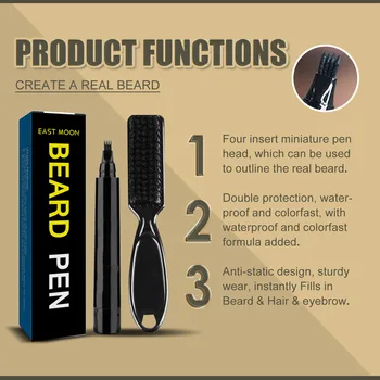 Sakal Dolgu Kalem Fırça ile erkek Sakal Kalem Su Geçirmez Bıyık Artırıcı Boyama Şekillendirme Araçları Saç Onarım Büyüme Kalem