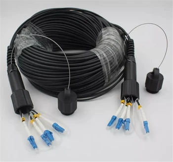 150mtr 4 çekirdek Açık DVI LC-LC Fiber optik Yama kablosu su geçirmez SM Zırhlı LSZH CPRI TPU kablosu Singlemode FTTH FTTA jumper