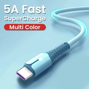 Lovebay 5A C Tipi Kablo Hızlı Şarj Mikro Kablolar Android USB Renkli Sıvı Şarj Kablosu iPhone 13 Xiaomi Samsung Huawei
