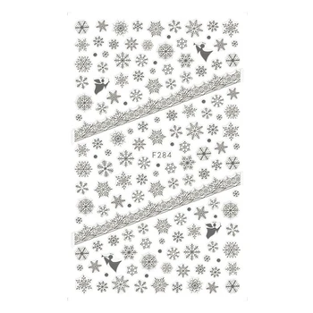 10 ADET bir paket yeni yıl yeni kar tanesi serisi tırnak çıkartmalar tasarım DIY tırnak çıkartmalar dekoratif aksesuarları