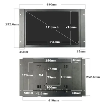 ZHIXIANDA Metal Kasa HDMI VGA BNC AV USB Girişi 17.3 İnç 1920x1080 Açık Çerçeve Kapasitif Dokunmatik Ekran Monitör Dahili Hoparlör