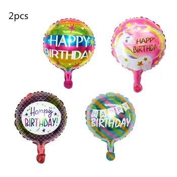 2pcs10inch yuvarlak mutlu doğum günü mektup alüminyum filmi balonlar düğün çocuk oyuncakları parti mekan dekorasyon